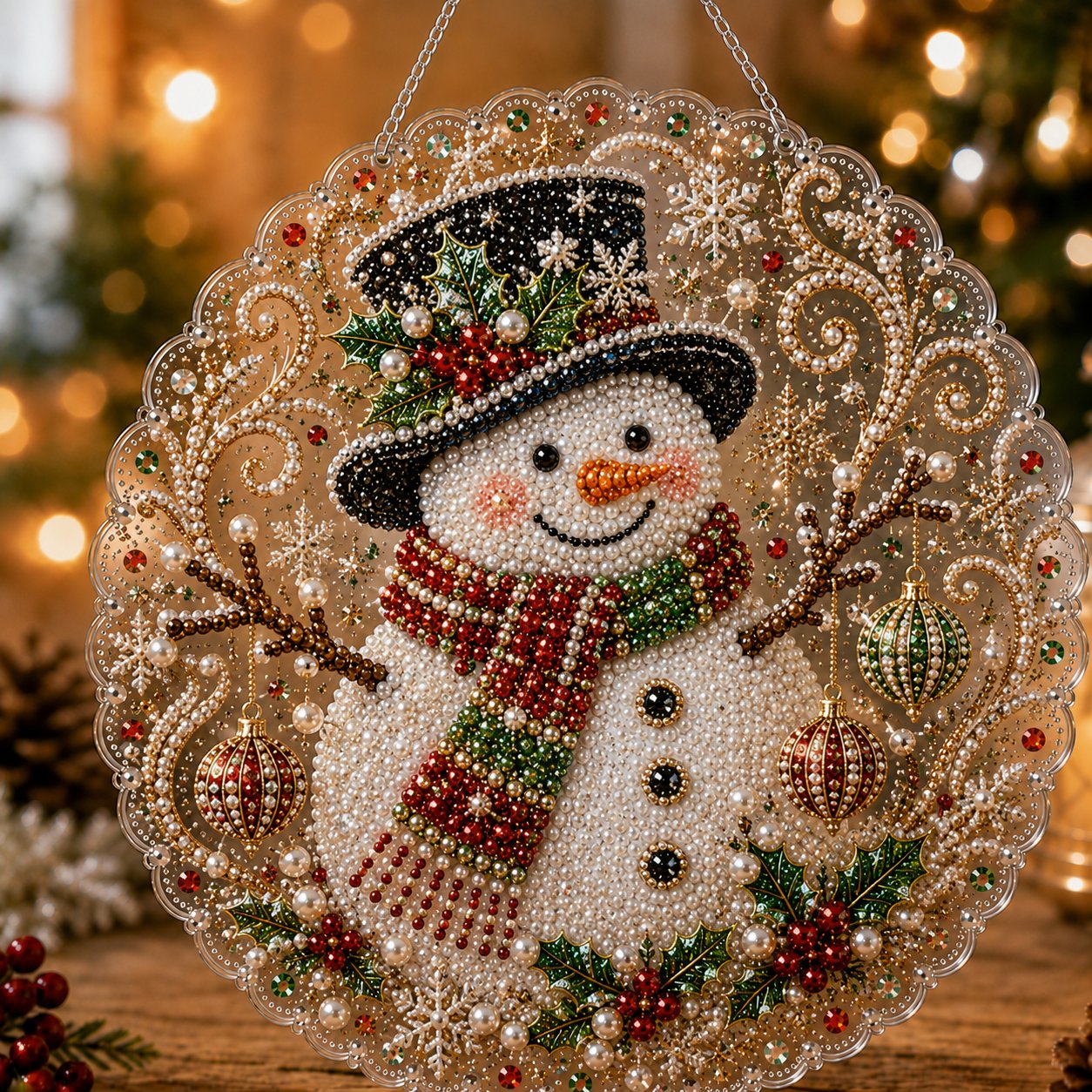 🔥✨Limit to Sale✨🔥🎄 Premium Christmas Pearl Diamond Art Ornament Kit | DIY Holiday Hanging Decor