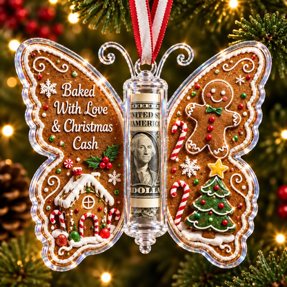 🦋💵 Christmas Cash Gift Butterfly Ornament🎄✨