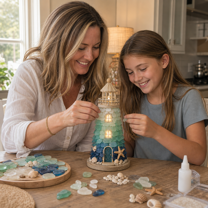 ⏳ Last Day 49% OFF – 🌊 DIY Sea Glass Lighthouse Kit – Light-Up Coastal Craft & Handmade Home Decor