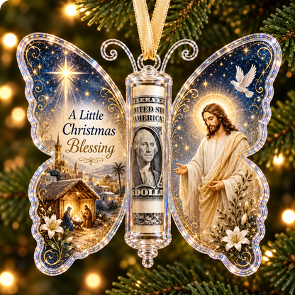🦋💵 Christmas Cash Gift Butterfly Ornament🎄✨