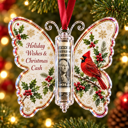 🦋💵 Christmas Cash Gift Butterfly Ornament🎄✨