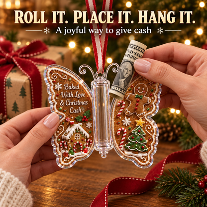🦋💵 Christmas Cash Gift Butterfly Ornament🎄✨