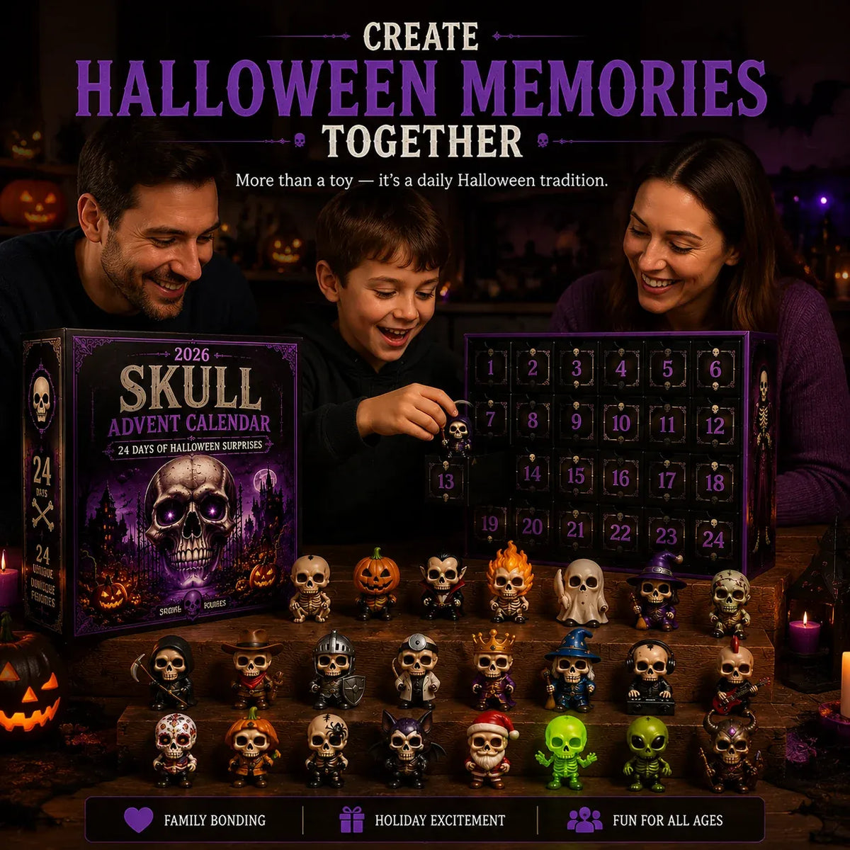 💀 Skull Advent Calendar 2026-24 Days Of Halloween Surprises
