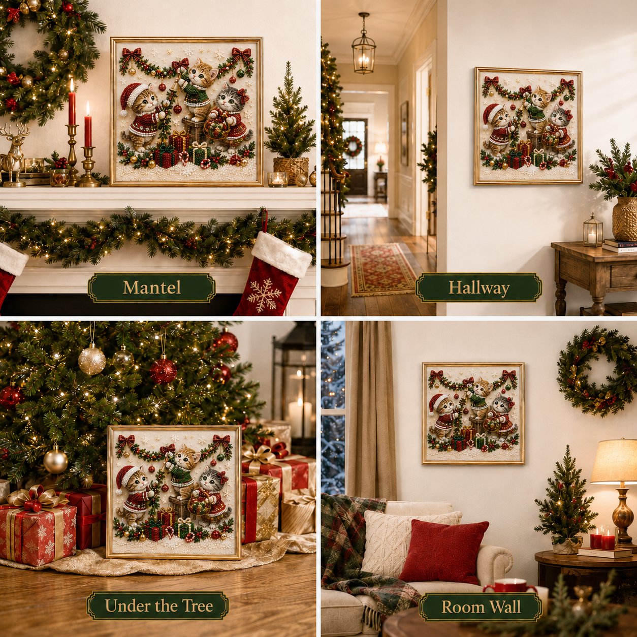🎄🐾 LAST DAY 49% OFF – Premium 3D Pearl Christmas Kitty Art Kit 🎅🐱❄️