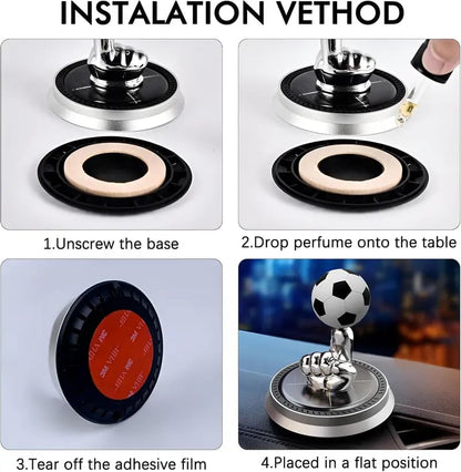 🔥Most Popular in 2026🔥⚽🚗Solar Rotating Football Car Air Freshener & Aromatherapy Diffuser – Reusable Ornament for Car, Office & Home