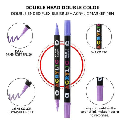🎨Last Day🔥Dual Tip Acrylic Paint Pen Marker - 24/48/72/120 Colors