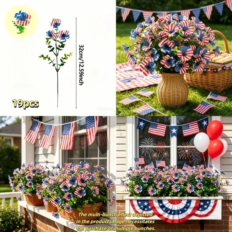 🔥4th of July Hot Sale 60% Off 🔥 Patriotic Red White Blue Artificial Flowers💐
