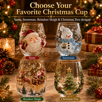 🎁Magical Christmas Glass Cup Gift Collection✨& Free Shipping
