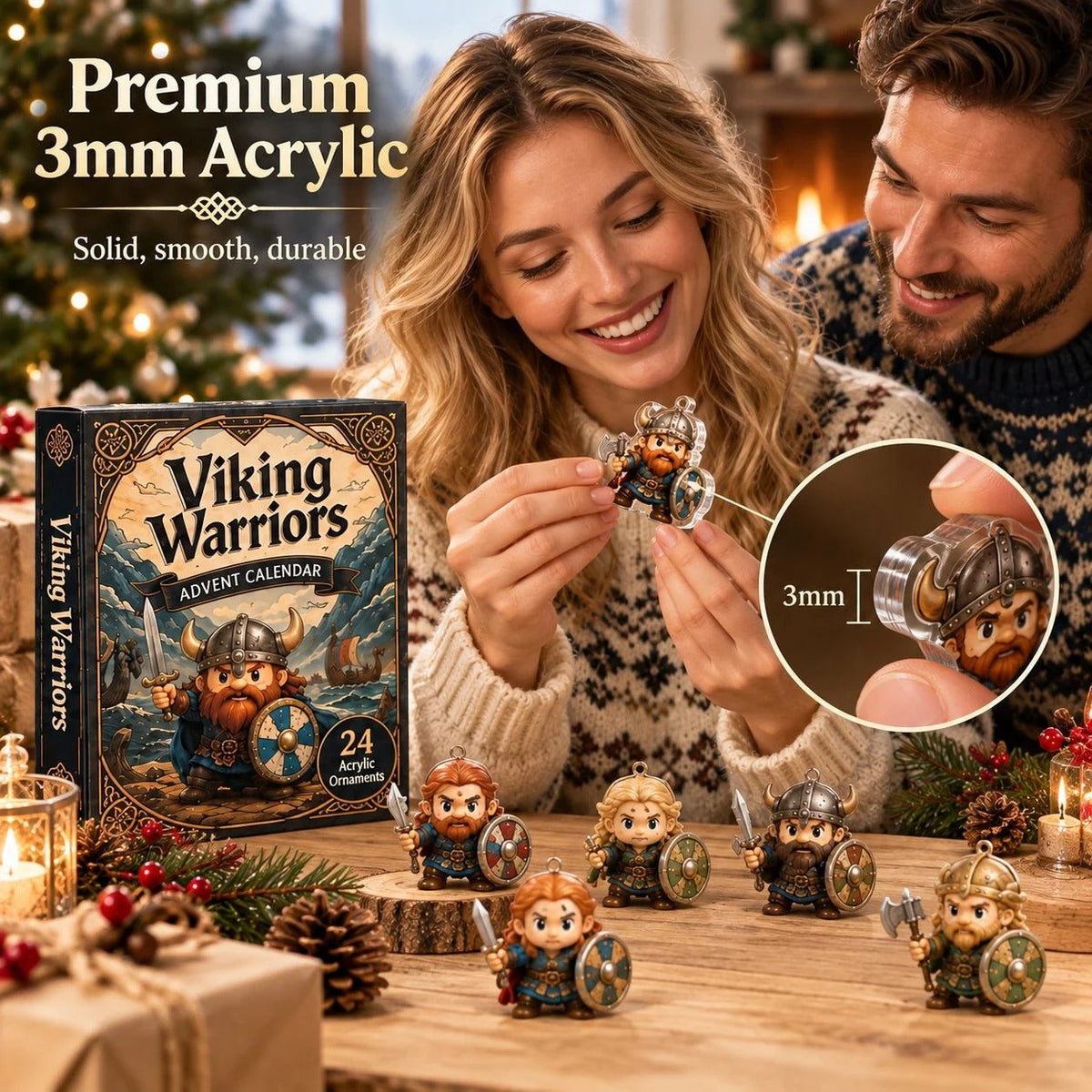 Viking Warriors Advent Calendar 2026 - 24 Acrylic Warrior Ornaments