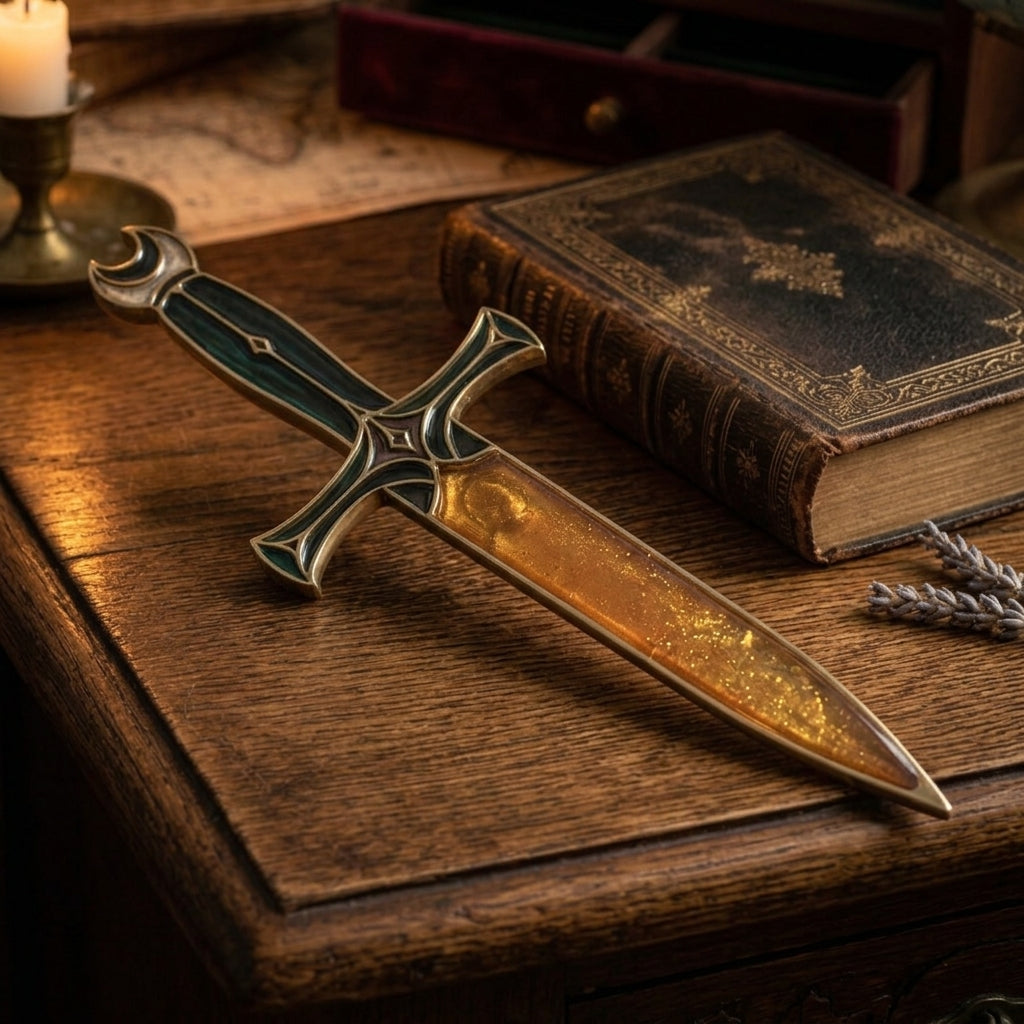 🔥Last Day 50% OFF⚔️Fantasy Ritual Athame Dagger Ornament| Resin Decorative Dull Blade・Gothic Wall Ornament