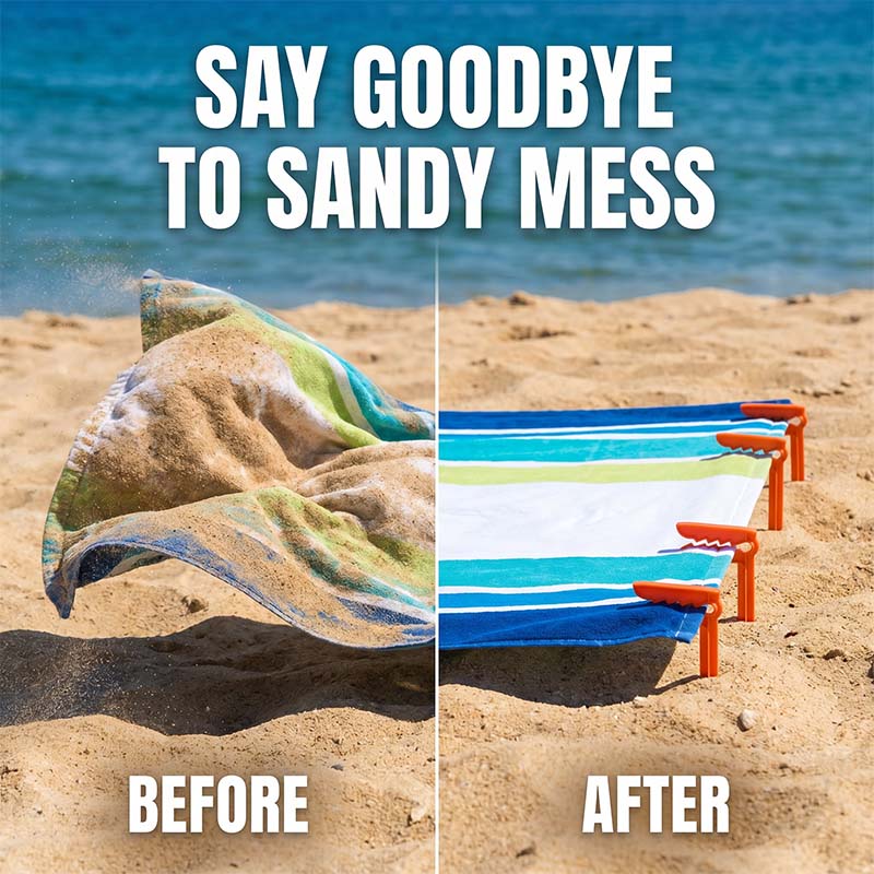 🏖️ 50% OFF – Windproof Beach Towel Clips for Sand & Grass