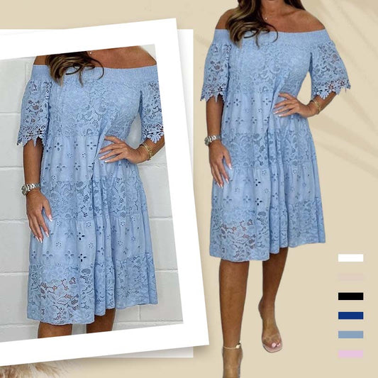 🔥Summer Hot Sale 49% Off 😍Handmade Lace Hollow Patchwork Strapless Dress