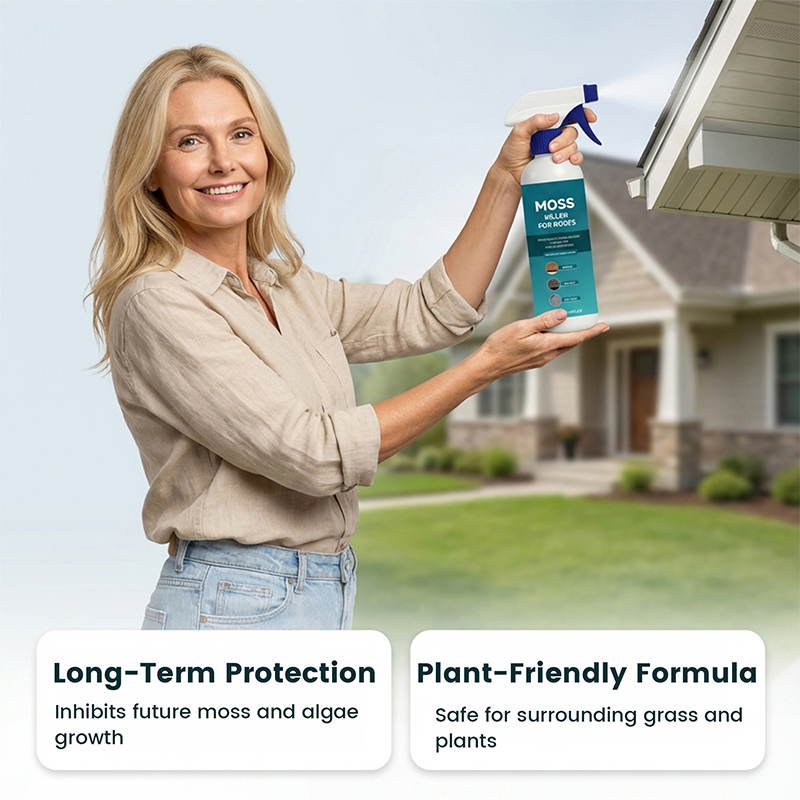 Multi-Surface Roof Moss & Algae Cleaner Spray 🏠✨ | Professional Stain Remover & Protective Shield