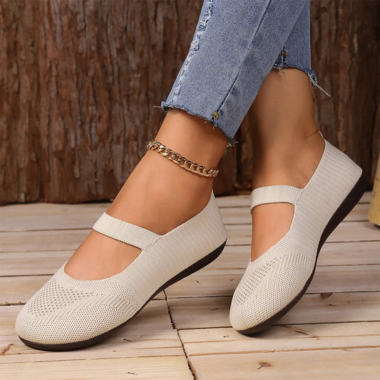 Breathable Knit Flats for Women